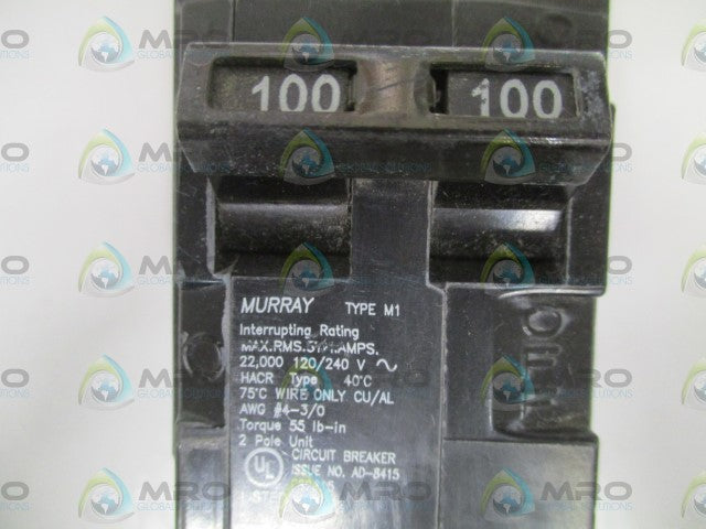 MURRAY M12100 CIRCUIT BREAKER 100A *NEW NO BOX*