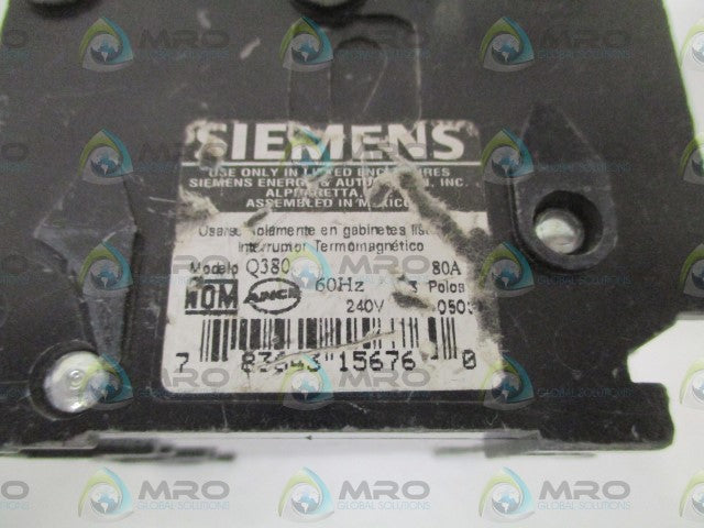SIEMENS Q380 CIRCUIT BREAKER 80A (CRACKED) *NEW NO BOX*