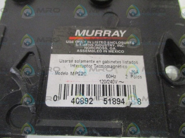 MURRAY MP220 CIRCUIT BREAKER 20A (AS PICTURED) *NEW NO BOX*