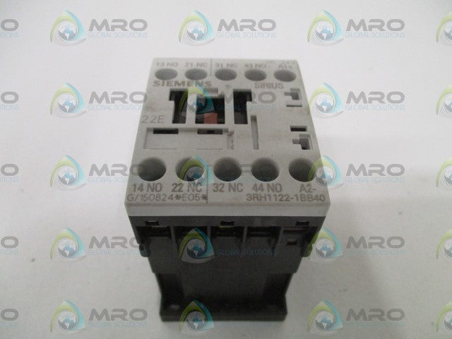 SIEMENS 3RH1122-1BB40 CONTROL RELAY *NEW NO BOX*