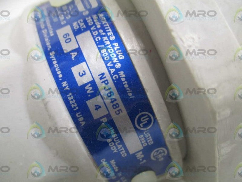 CROUSE-HINDS NPJ6485 PLUG * NEW NO BOX *