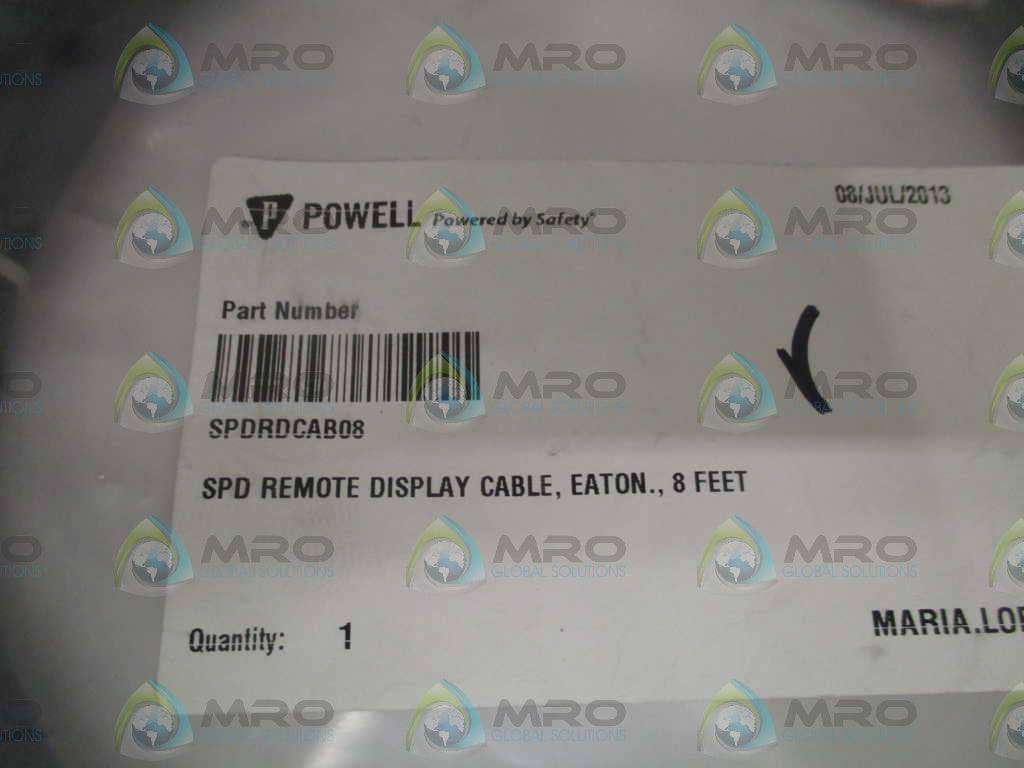 POWELL SPDRDCAB08 REMOTE DISPLAY CABLE 8 FEET *NEW IN FACTORY BAG*