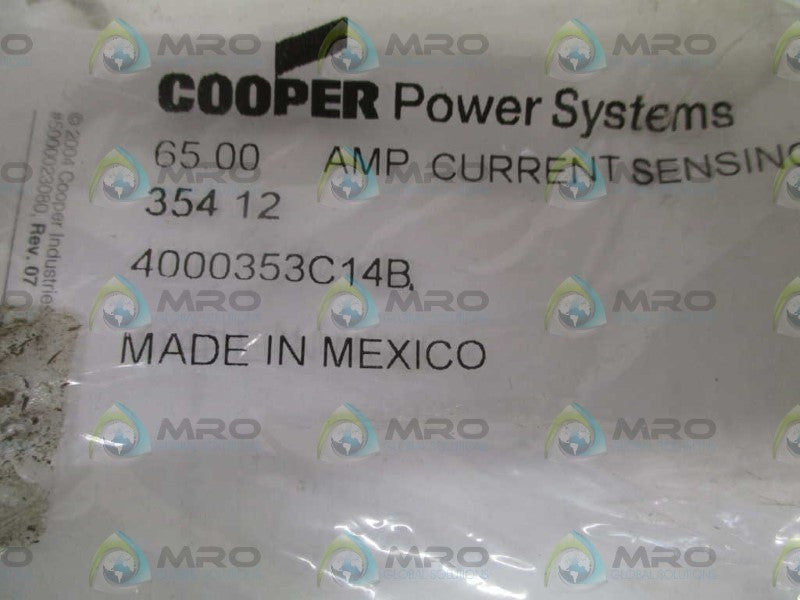 COOPER 4000353C14B CURRENT SENSING 65.00AMP * NEW IN FACTORY BAG *