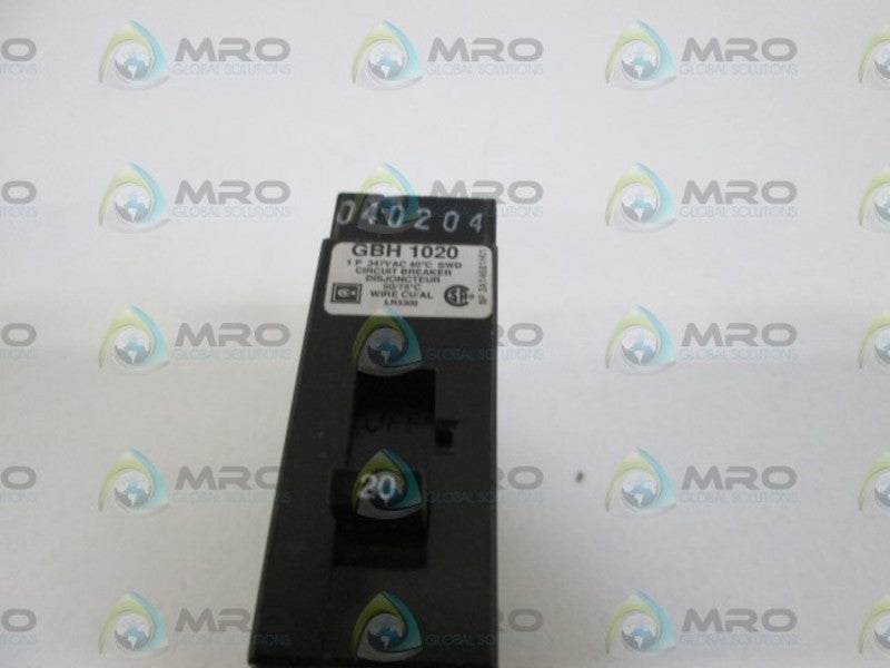 CUTLER HAMMER CIRCUIT BREAKER GBH1020  NSNP