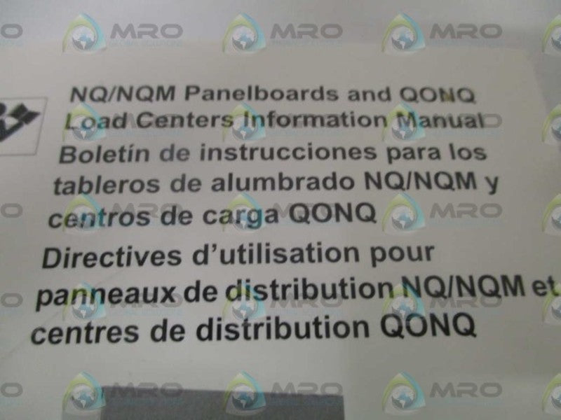 SQUARE D NQ/NQM AND QONQ INFORMATION MANUAL *NEW NO BOX*