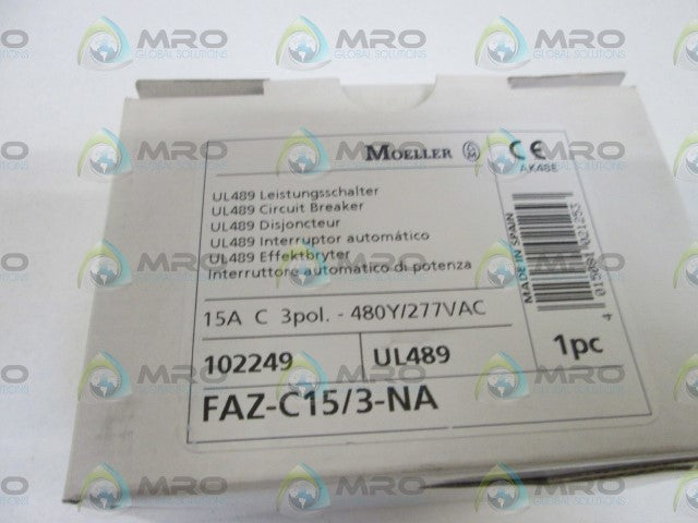 MOELLER CIRCUIT BREAKER FAZ-C15/3-NA *NEW IN BOX*