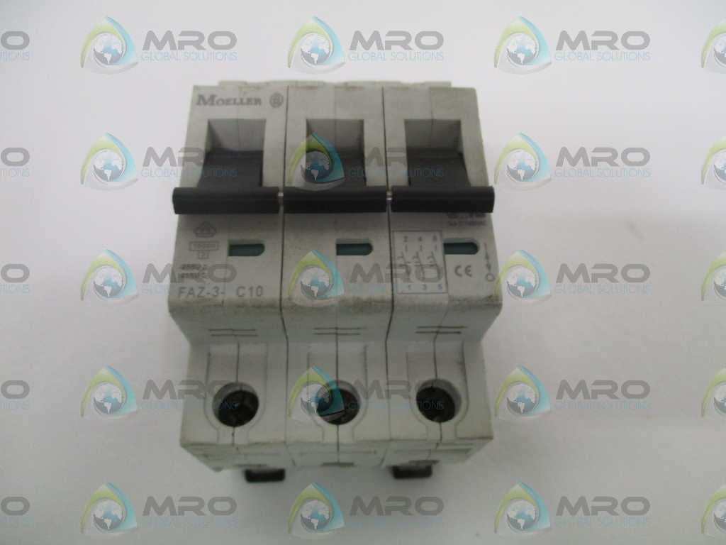 KLOCKNER MOELLER FAZ-3-C10 CIRCUIT BREAKER 400/415V *USED*