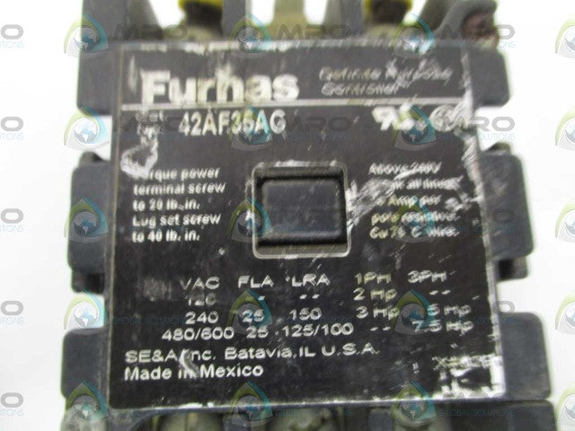 FURNAS 42AF35AG CONTACTOR (AS PICTURED) *USED*