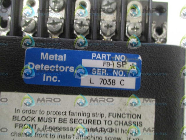 METAL DETECTORS, INC. FB-1SP* FUNCTION BLOCK (AS PICTURED) *USED*