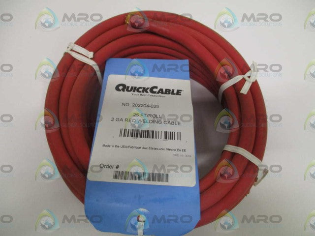 QUICK CABLE 202204-025 WELDING CABLE 25FT *NEW IN BOX*
