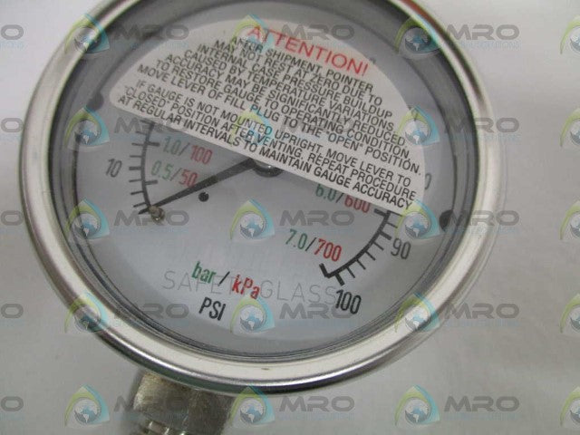 INDUSTRIAL MRO 9796180 PRESSURE GAUGE 100PSI 232.53 2.5" *NEW IN BOX*