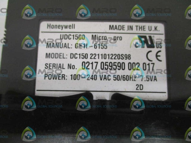 HONEYWELL DC150 221101220S98 TEMPERATURE CONTROLLER *USED*