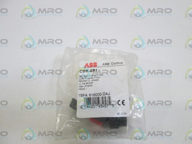 ABB DOUBLE PUSHBUTTON  1SFA 616000-DAJ / CBK-2P1 * NEW IN BAG *