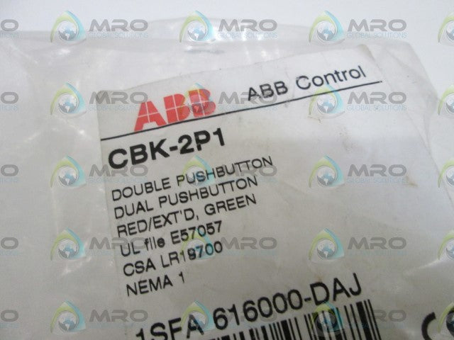 ABB DOUBLE PUSHBUTTON  1SFA 616000-DAJ / CBK-2P1 * NEW IN BAG *