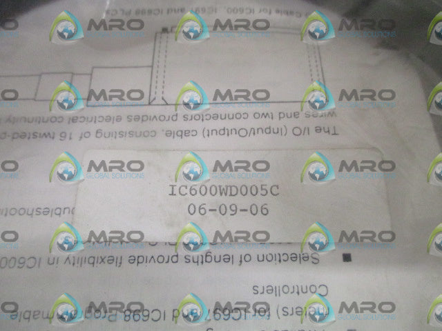 GE FANUC IC600WD005C CABLE CONTROLLER *NEW IN FACTORY BAG*
