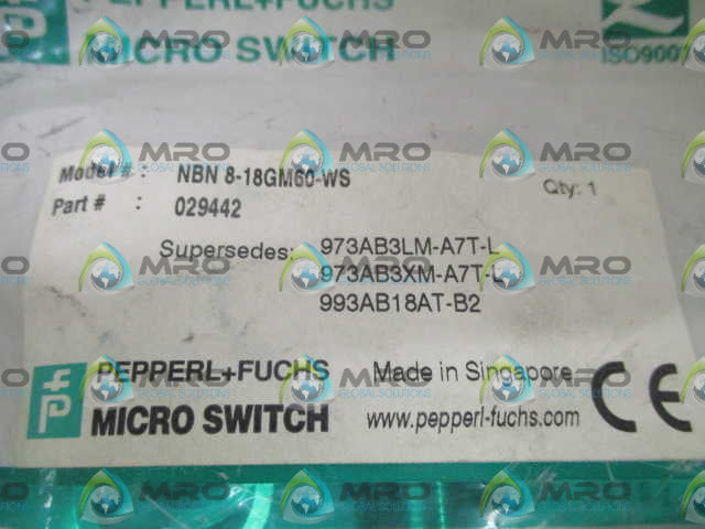 PEPPERL+FUCHS NBN8-18GM60-WS PROXIMITY SENSOR *NEW IN FACTORY BAG*