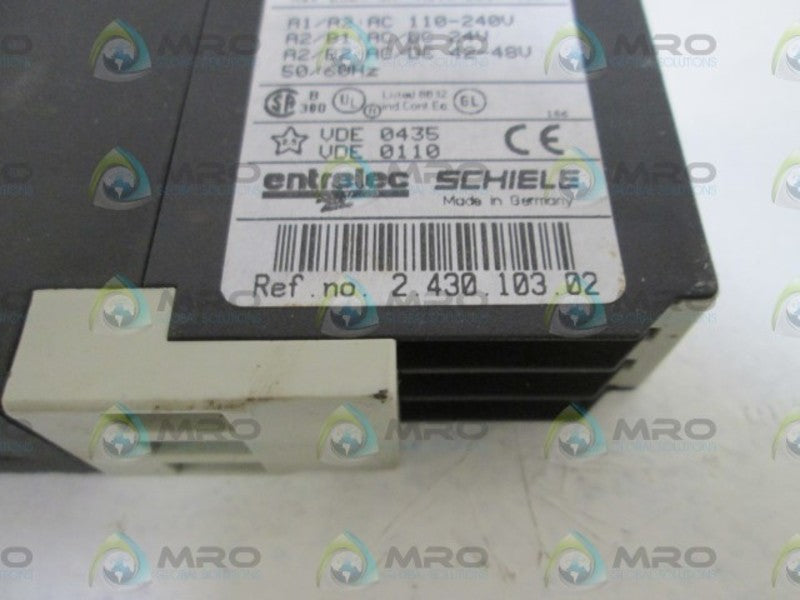 ENTRELEC ERS 2.430.103.02 TIMETRON ON DELAY TIMER 0,05s-300h  UNMP