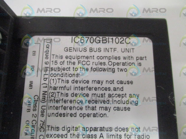 GE FANUC IC670GBI102C BUS INTERFACE UNIT *NEW NO BOX*