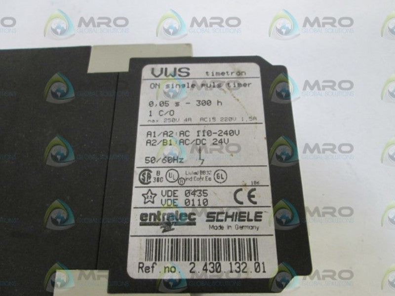 ENTRELEC 2.430.132.01 SINGLE PULS TIMER  UNMP