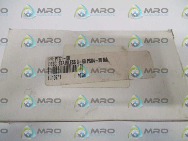 TECHNOLOGIES INC. PTX1-06 PRESSURE TRANSMITTER 60PSIG *NEW IN BOX*