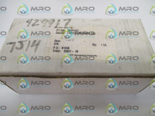 ITT 201P13C3 ADJUSTABLE PRESSURE SWITCH 200 TO 15000PSIG *NEW IN BOX*