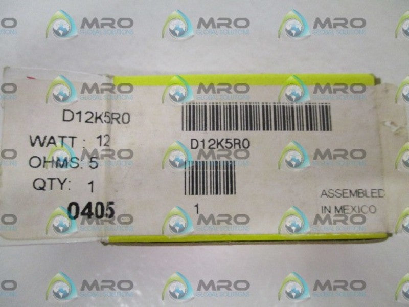 OHMITE D12K5R0 RESISTOR 12W 5OHMS *NEW IN BOX*