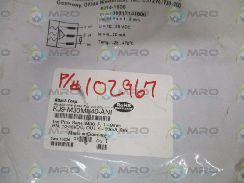 ALTECH CORP KJ9-M30MB40-ANI INDUCTIVE PROXIMITY SENSOR * NEW IN FACTORY BAG *