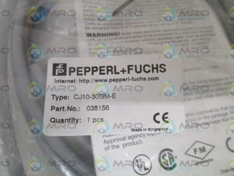 PEPPERL+FUCHS CJ10-30GM-E PROXIMITY SWITCH *NEW IN FACTORY BAG*