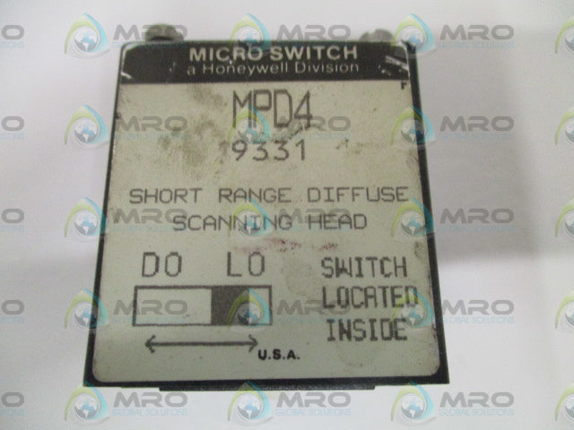 MICROSWITCH MPD4 SHORT RANGE DIFFUSE SCANNING HEAD *USED *
