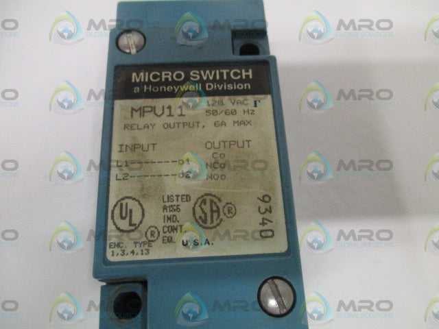 MICROSWITCH MPV11  AMPLIFIER BASE *USED*