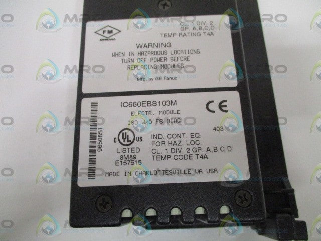 GE FANUC IC660EBS103M ELECTR. MODULE *USED*