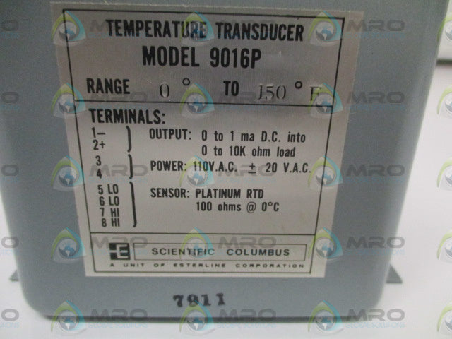 SCIENTIFIC COLUMBUS 9016P TEMPERATURE TRANSDUCER *NEW NO BOX*