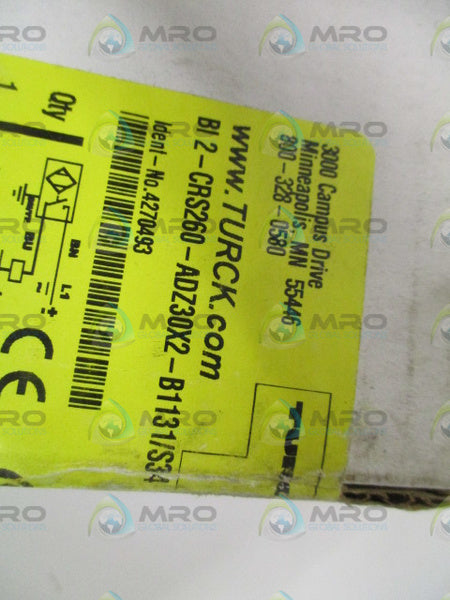 TURCK BI2-CRS260-ADZ30X2-B1131/S34 PROXIMITY SWITCH *FACTORY SEALED*