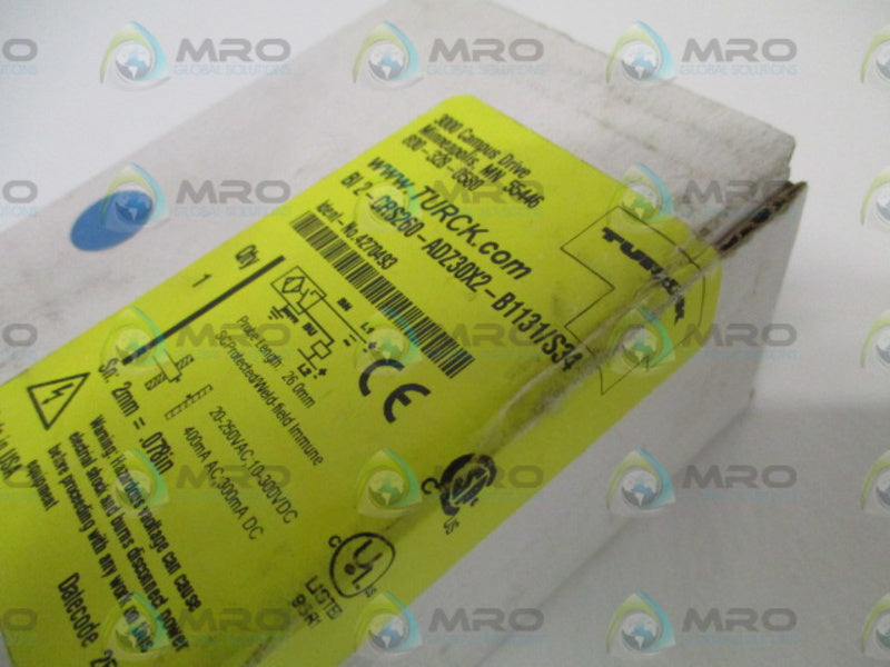 TURCK BI2-CRS260-ADZ30X2-B1131/S34 PROXIMITY SWITCH *FACTORY SEALED*