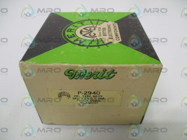 MERIT P-2940 TRANSFORMER 115V *NEW IN BOX*