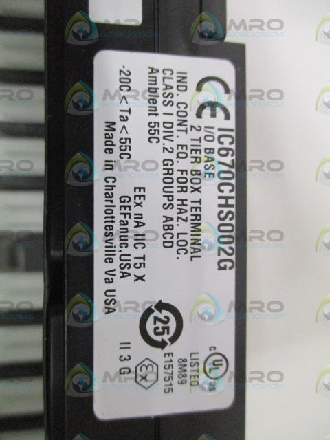 GE FANUC IC670CHS002G I/O TERMINAL BLOCK *NEW IN BOX*