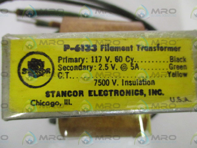 STANCOR ELECTRONICS, INC. P-6133 FILAMENT TRANSFORMER 117V *NEW IN BOX*