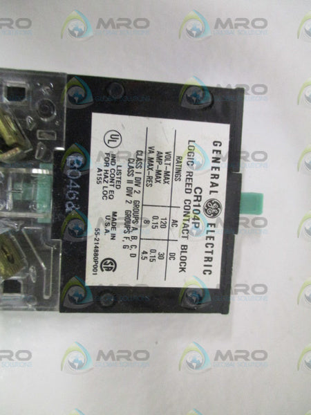 GENERAL ELECTRIC CR104P LOGIC REED CONTACT BLOCK (AS PICTURED) *NEW NO BOX*