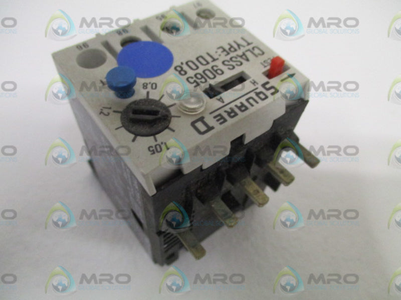 SQUARE D 9065-TD0.8 OVERLOAD RELAY 0.8-1.2AMP *USED*
