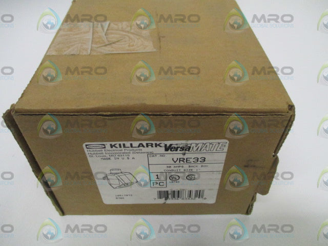 HUBBELL KILLARK VRE33 BACK BOX 1" *NEW IN BOX*