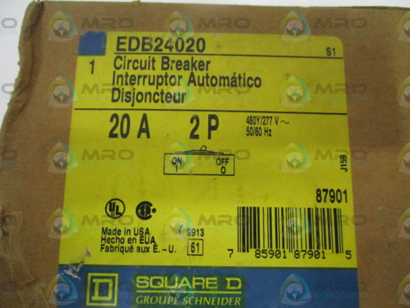SQUARE D EDB24020 277V 20A *FACTORY SEALED*