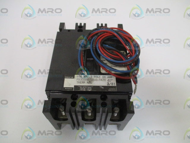 WESTINGHOUSE FB3080L CIRCUIT BREAKER w/ 2A2B AUXILIARY SWITCH *NEW IN BOX*