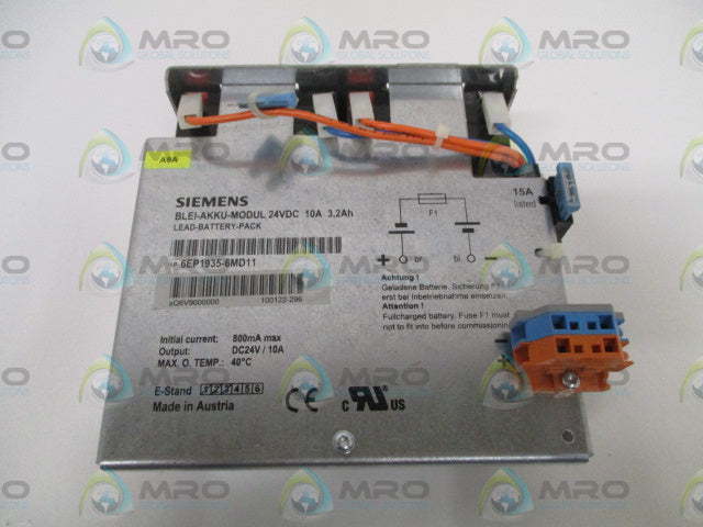 SIEMENS 6EP1935-6MD11 LEAD BATTERY PACK *USED*