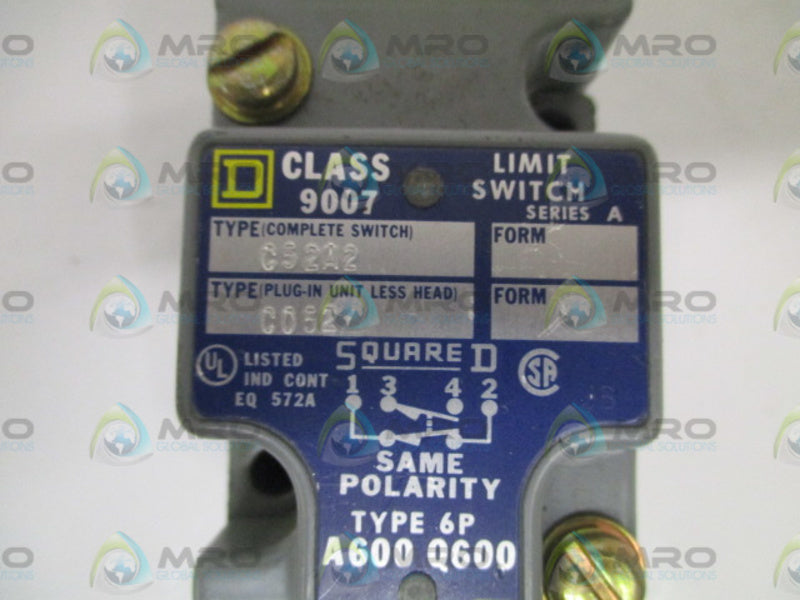 SQUARE D 9007CO52 SER. A LIMIT SWITCH *NEW NO BOX*