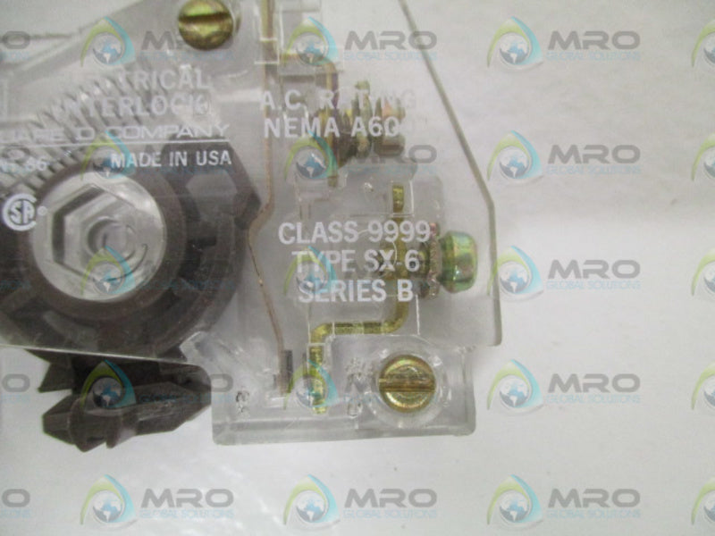 SQUARE D 9999-SX-6 AUXILIARY CONTACT *USED *