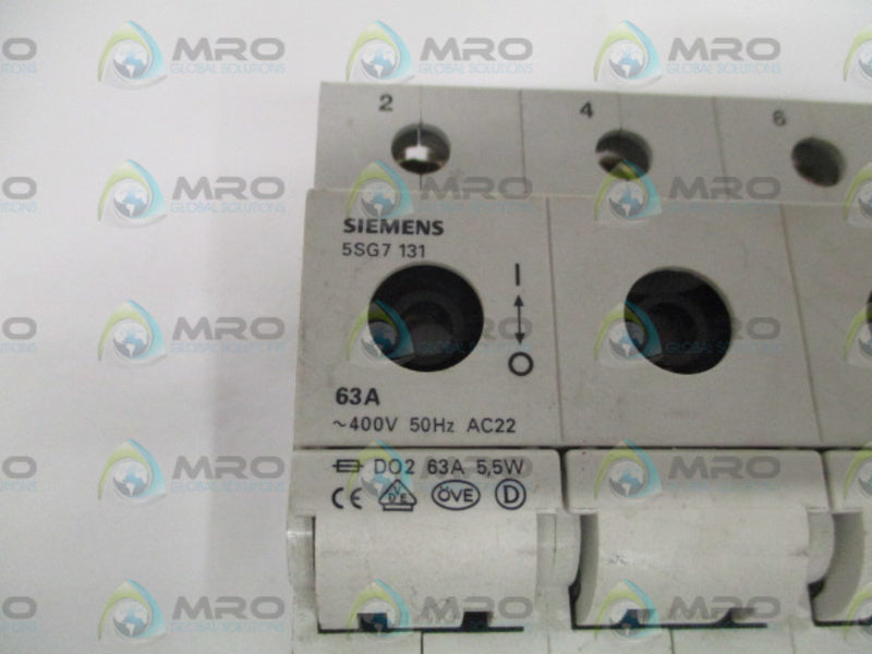SIEMENS 5SG7 131 FUSE BLOCK 63A *USED*