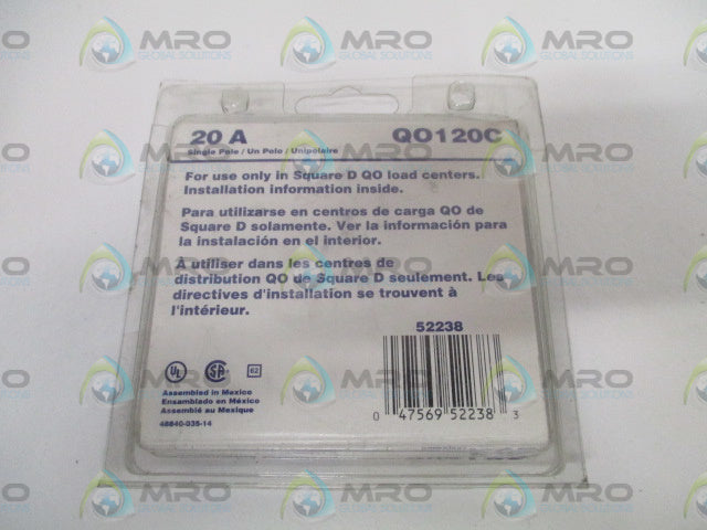 SQUARE D QO120C CIRCUIT BREAKER 20A *NEW IN ORIGINAL PACKAGE*