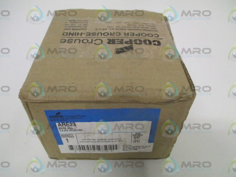 CROUSE-HINDS ARE23 BACK BOX 3/4" * FACTORY SEALED *