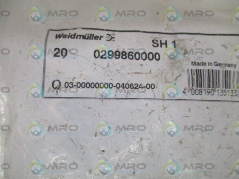 WEIDMULLER SH1 BUSBAR SUPPORT W/ CLIP BASE (PKG OF 20) *NEW IN FACTORY BAG*