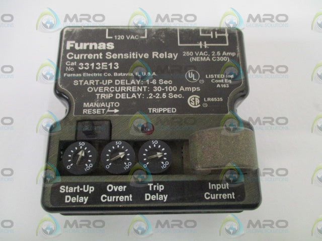 FURNAS 3313E13 CURRENT SENSITIVE RELAY *USED*